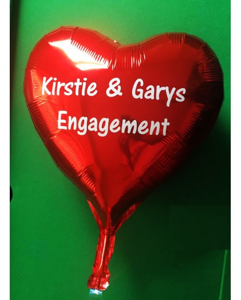 Personalised 18" Heart Foil Helium Balloon Any Text - Choice of colours