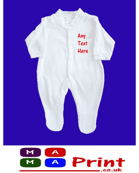 PERSONALISED Baby Grow SLEEPSUIT - ANY TEXT