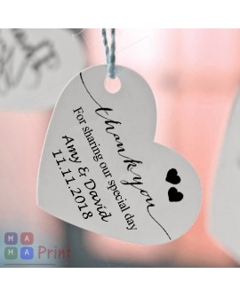 Personalised  Favour Heart Tags for any occasion ❤ Personalised with ANY TEXT