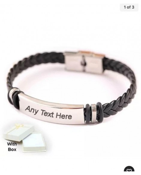 Personalised Leather Bracelet Gift for Dad Daddy Fathers Day Gift Mens Bracelet