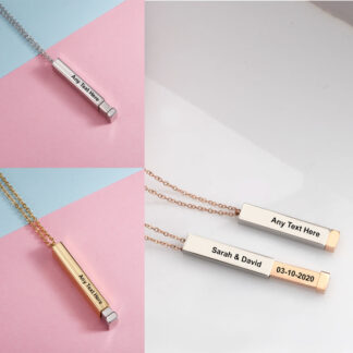Personalised Hidden Message Bar Necklace Custom Name Necklace Gifts BFF Gift