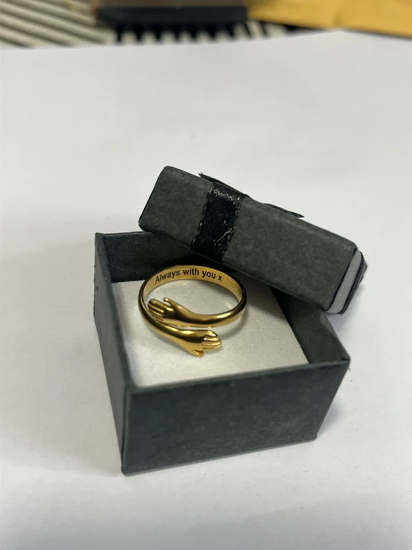 Personalised Hug Ring, Adjustable Open Finger Ring, Women's Stainless Steel Jewellery - Image 5