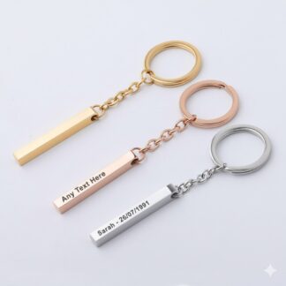 Personalised Engraved Bar Keyring